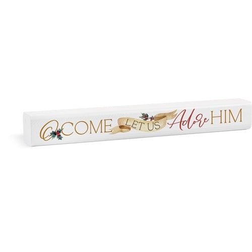 Oh Come Let Us Adore Him Wood Stick Decor