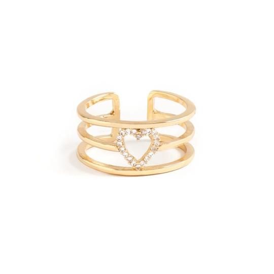 Pavé Heart Ring - Gold