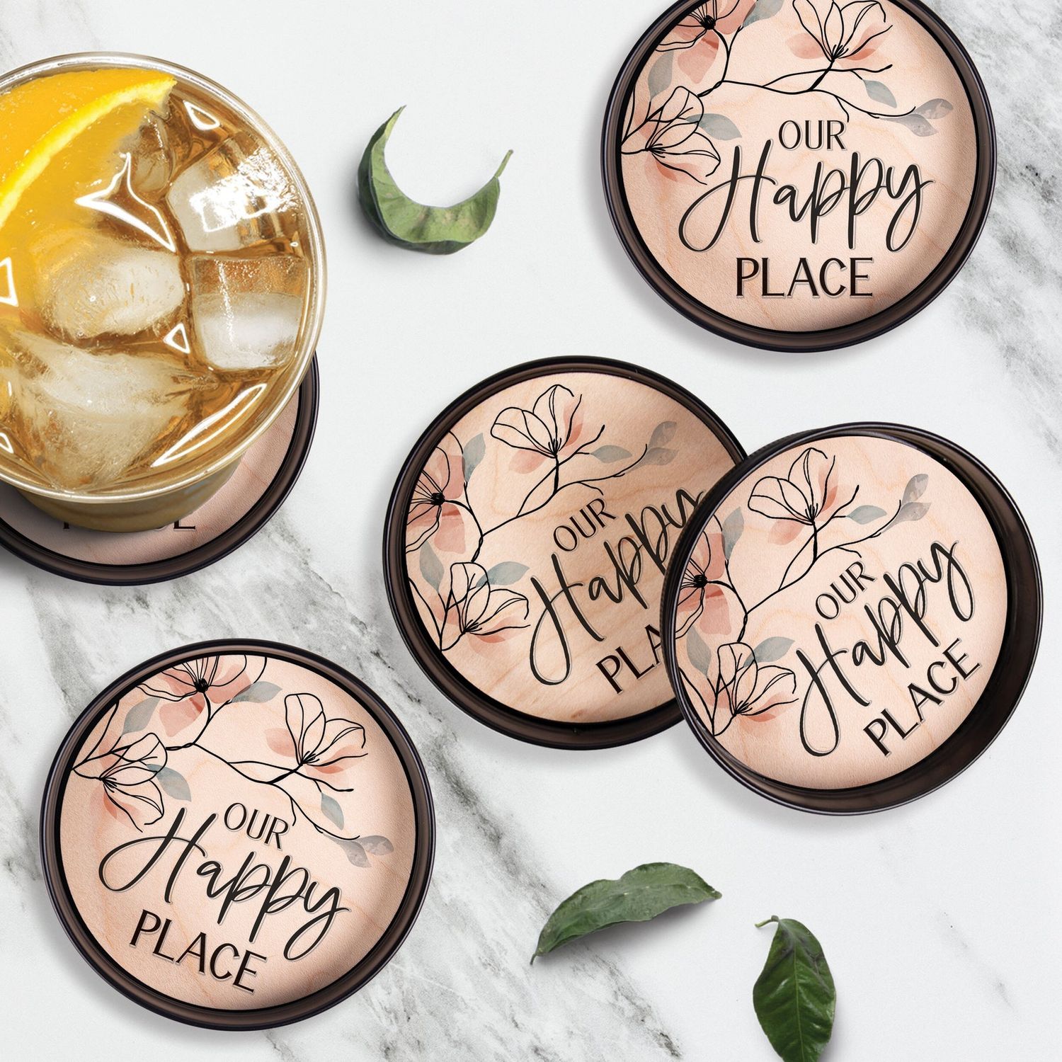Our Happy Place Mason Jar Lid Coaster Set