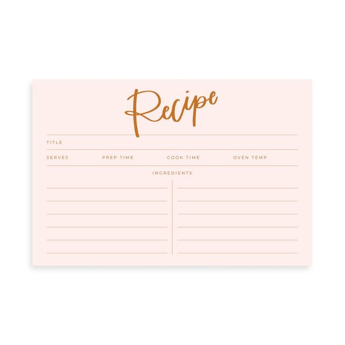 Peach Script Recipe Cards