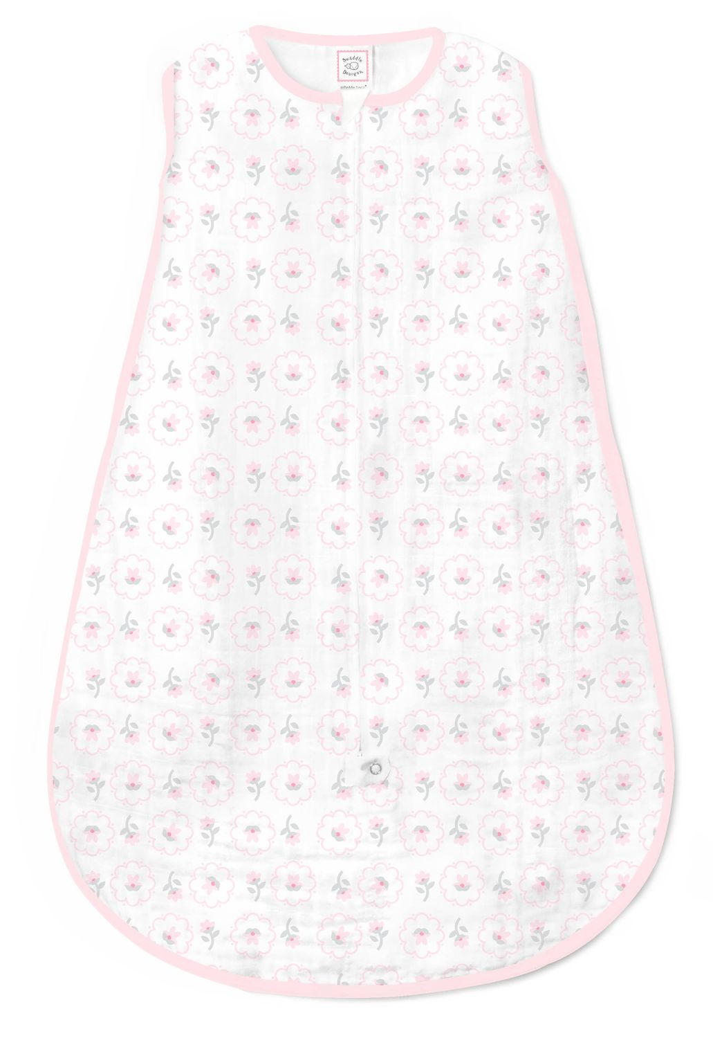 Posies, Pastel Pink, Muslin zzZipMe Sack, 2-Way Zip