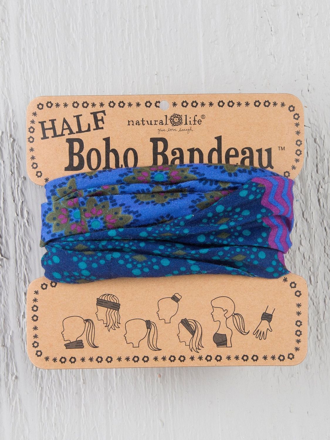 Purple &amp; Blue Stripe Half Boho Bandeau