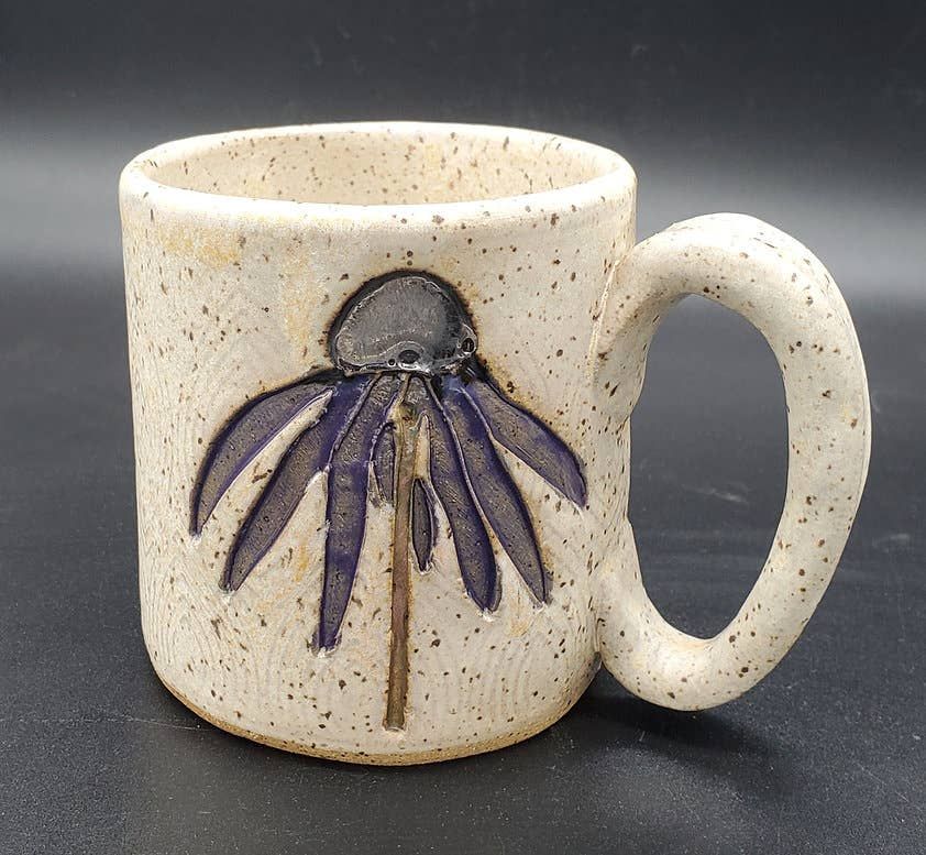 Purple Cone Flower Ceramic Mug