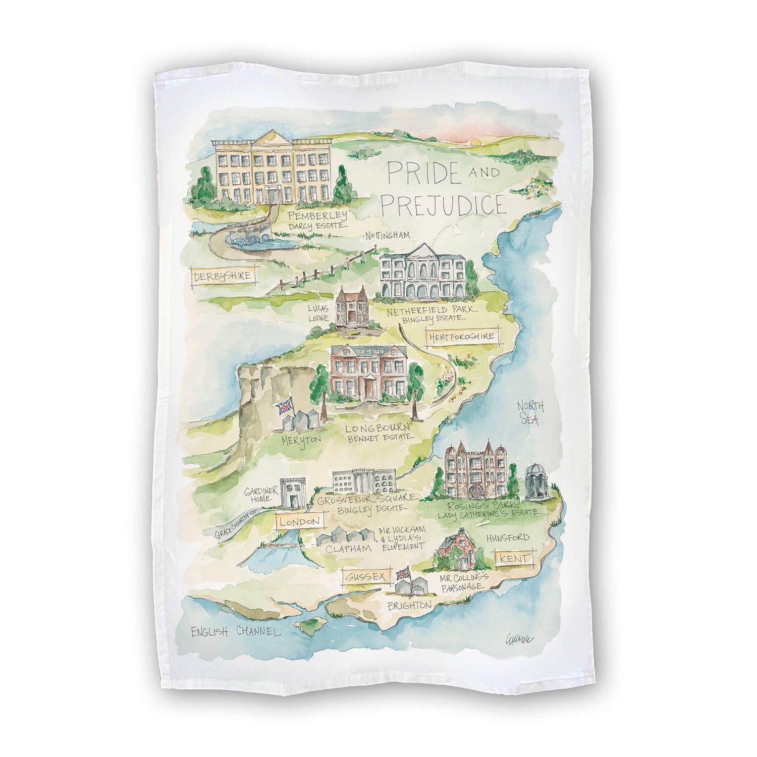 Pride and Prejudice Tea Towel