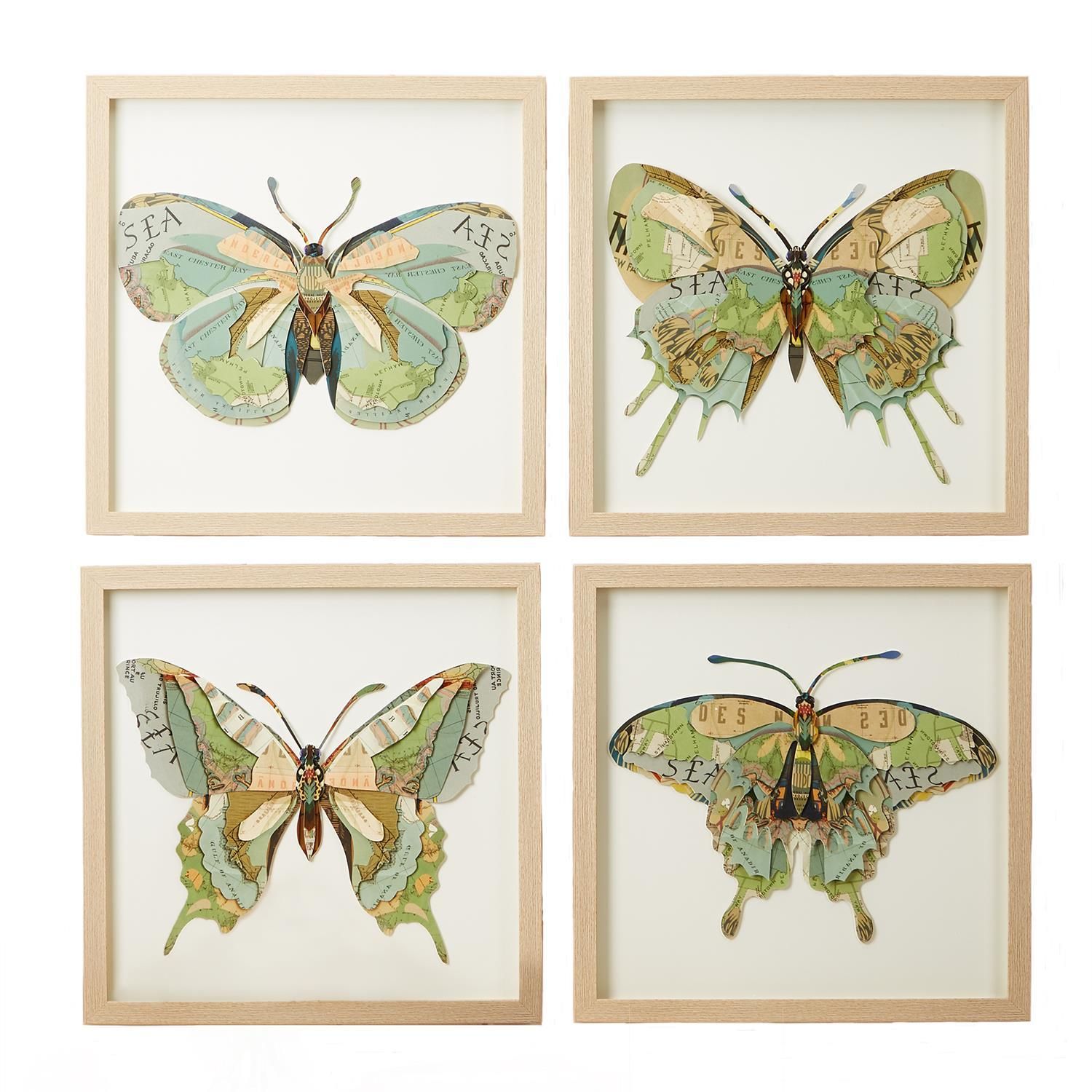 Papillion Butterfly Paper Collage Wall Art