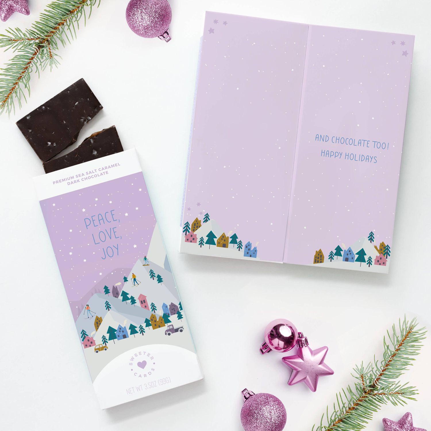 Peace, Love, Joy, and Chocolate! Holiday Chocolate Card