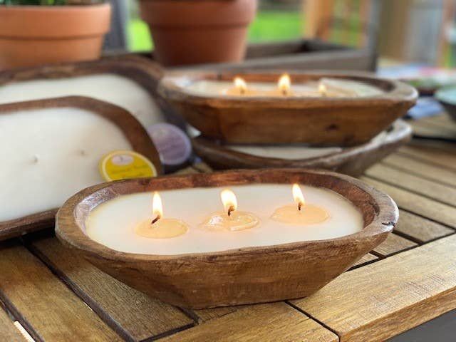 Petite Carved Candle Bowl