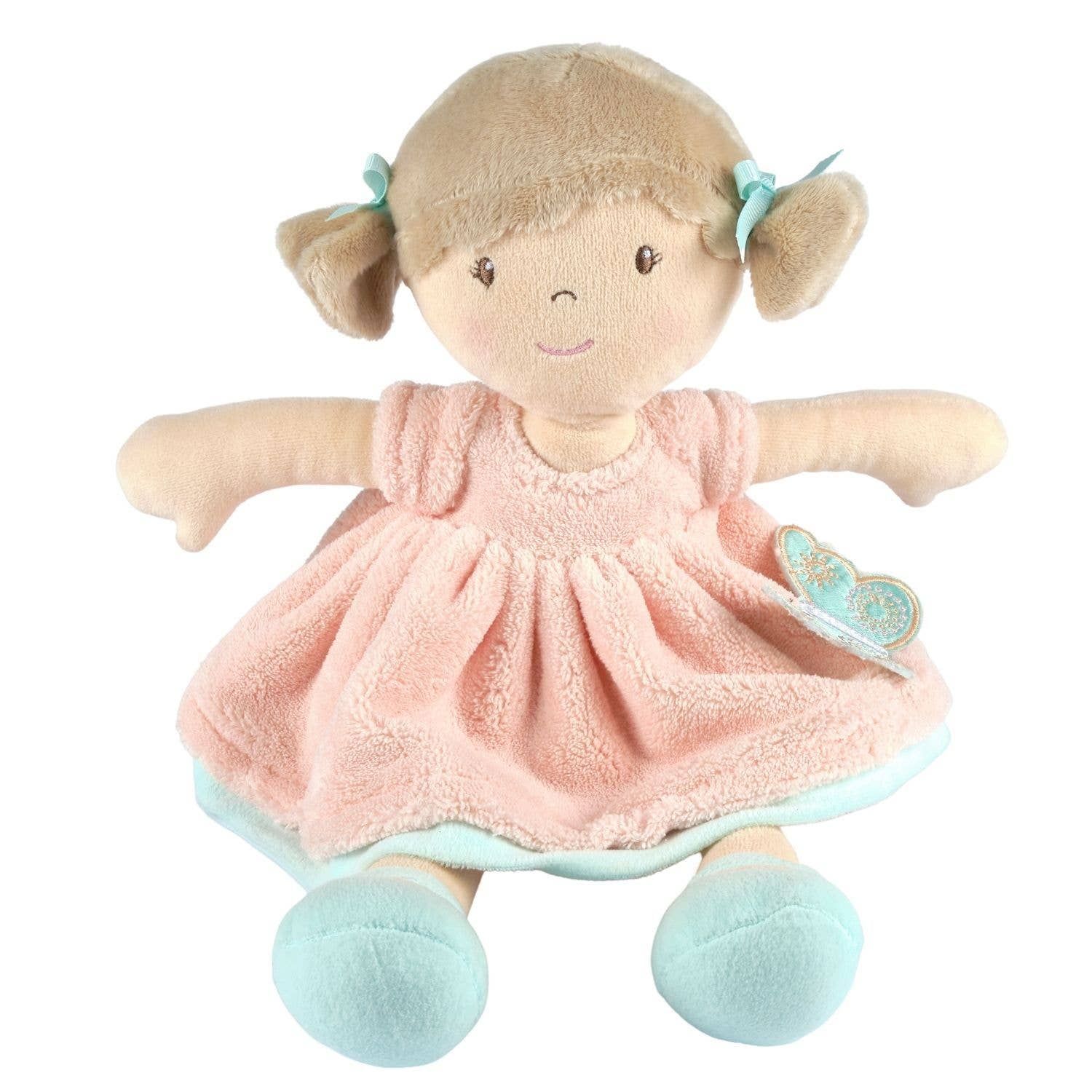Pia Light Brown Hair with Peach &amp; Blue Dress