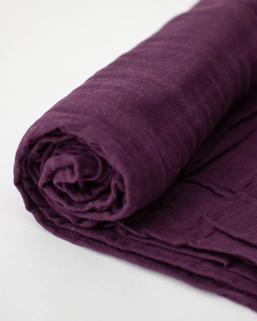 Plum Cotton Muslin Swaddle Blanket