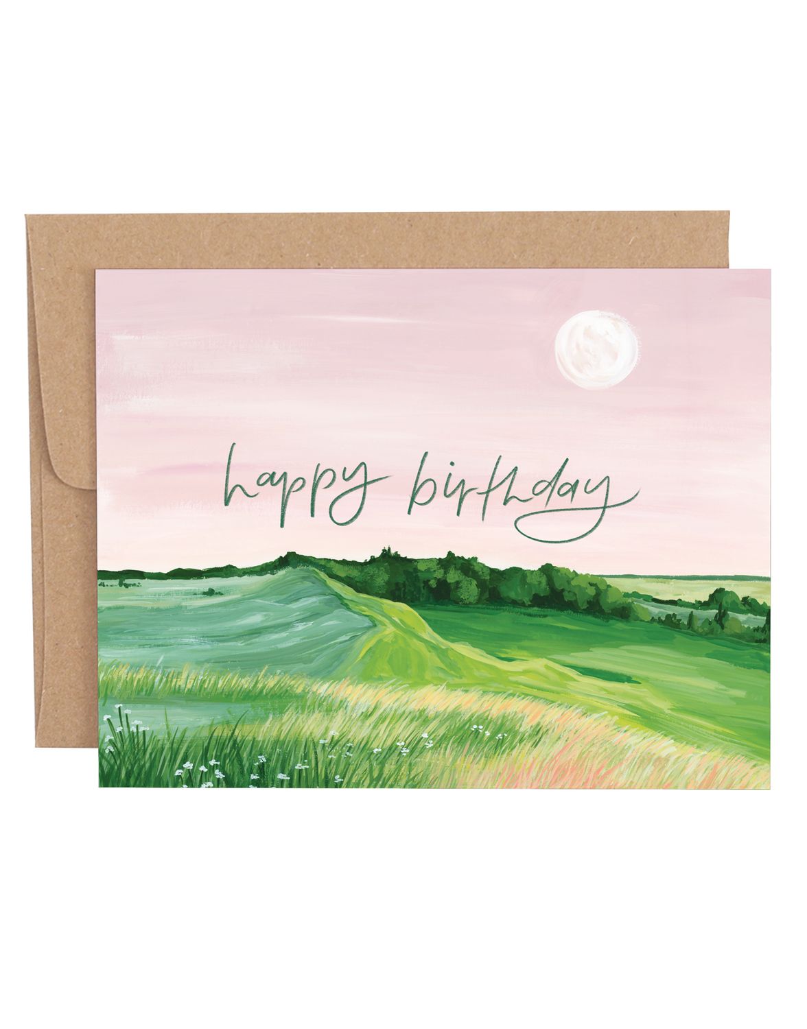 Pink Sky Birthday Greeting Card