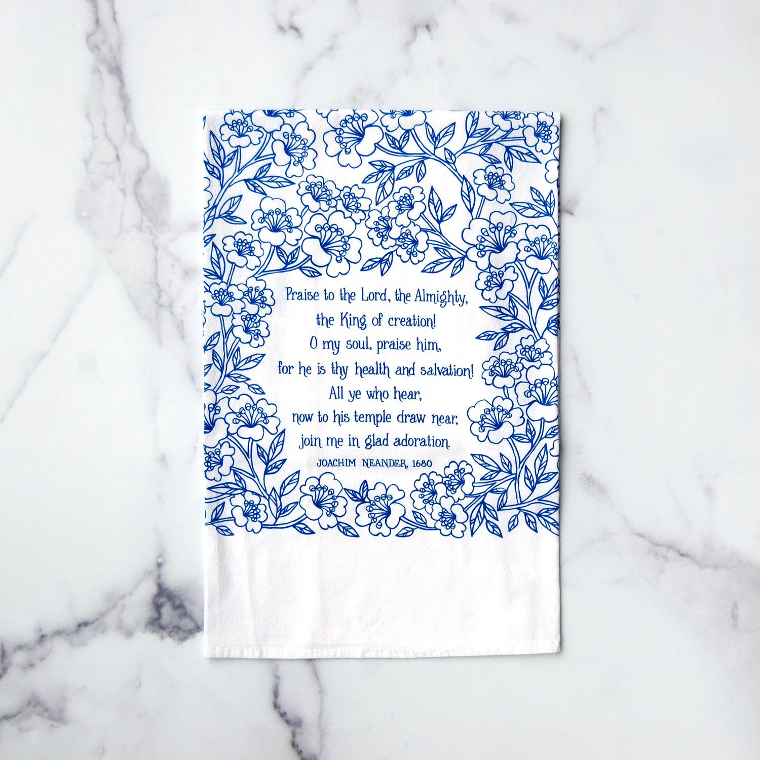 Praise to the Lord- hymn tea towel