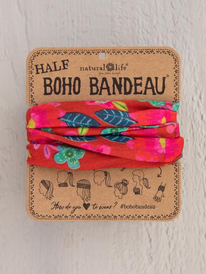 Red Floral Half Boho Bandeau