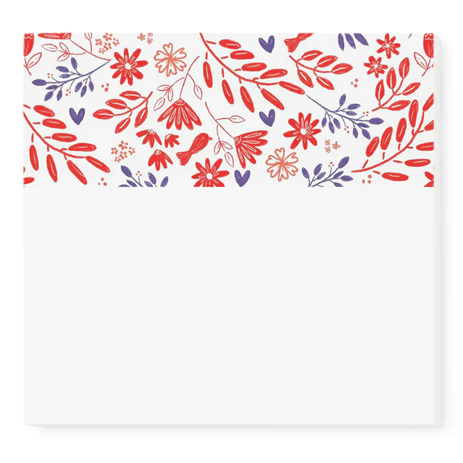 Red Floral Sticky Note