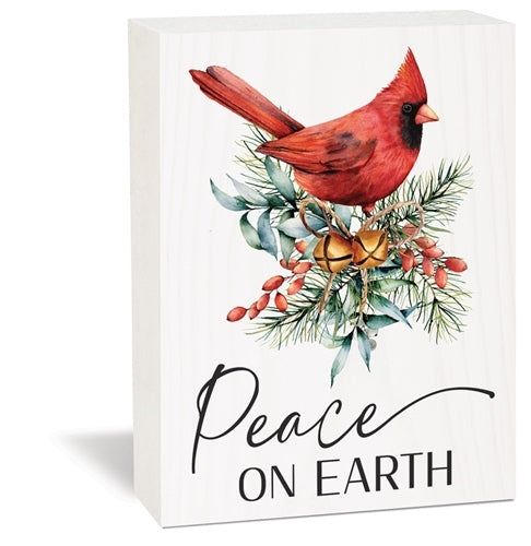 Peace on Earth Wood Block Decor