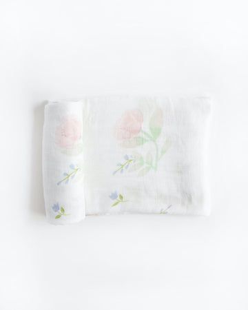 Pink Peony Deluxe Cotton Muslin Swaddle