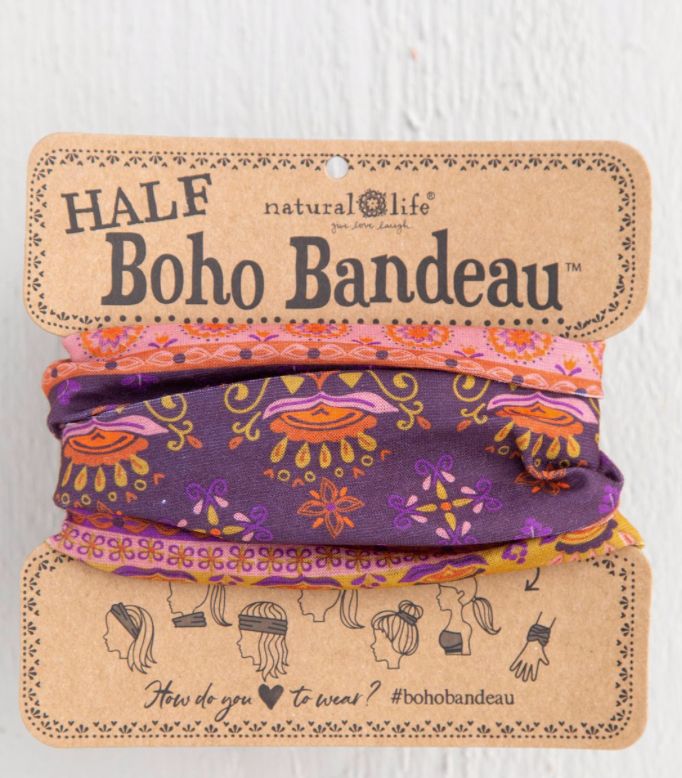 Purple Border Half Boho Bandeau