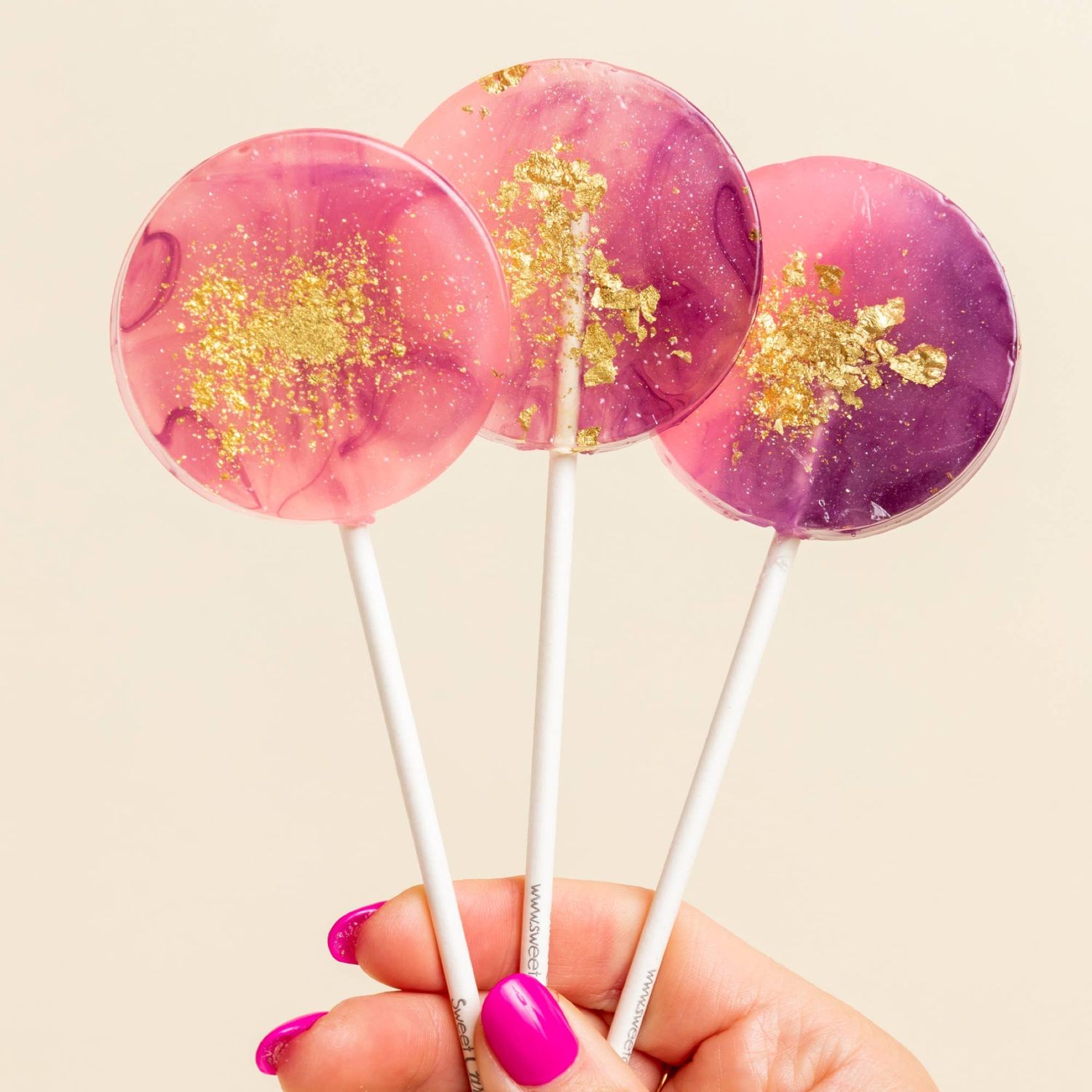 Purple &amp; Pink Watercolor Lollipops -- Passion Fruit