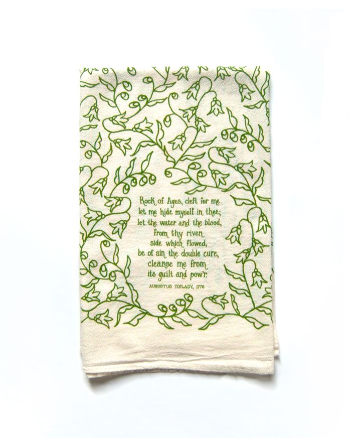 Rock of Ages- hymn tea towel