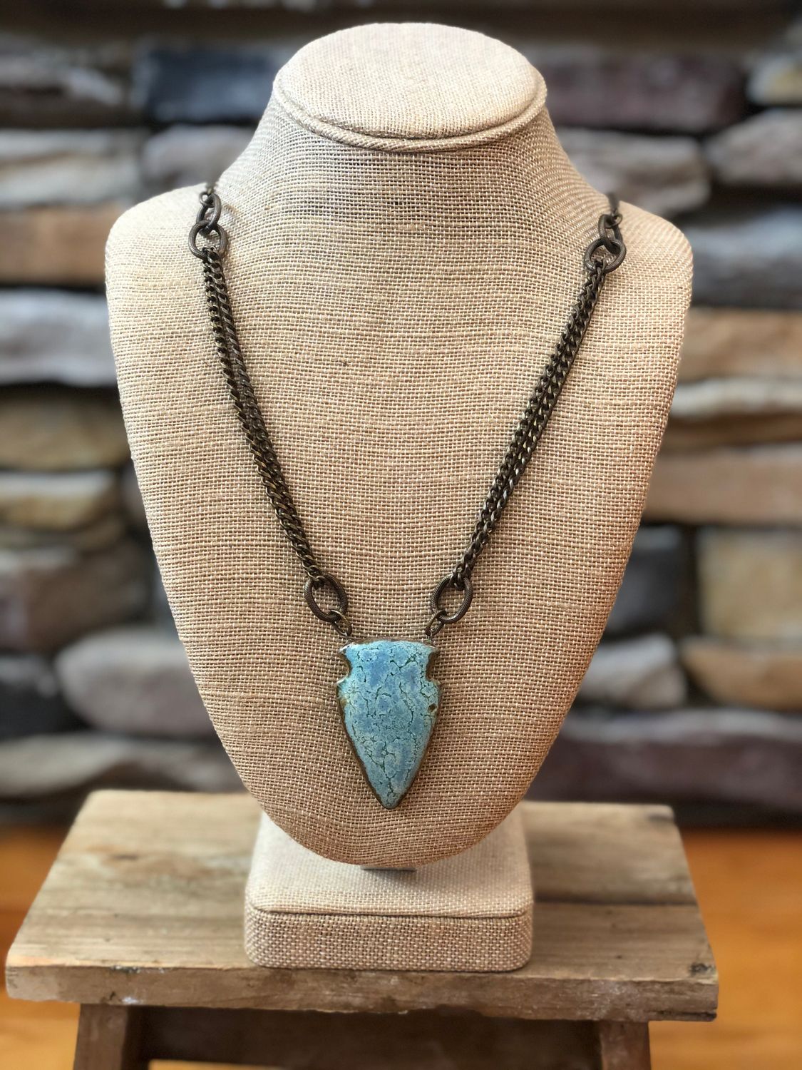 River Arrowhead Pendant Drop Necklace