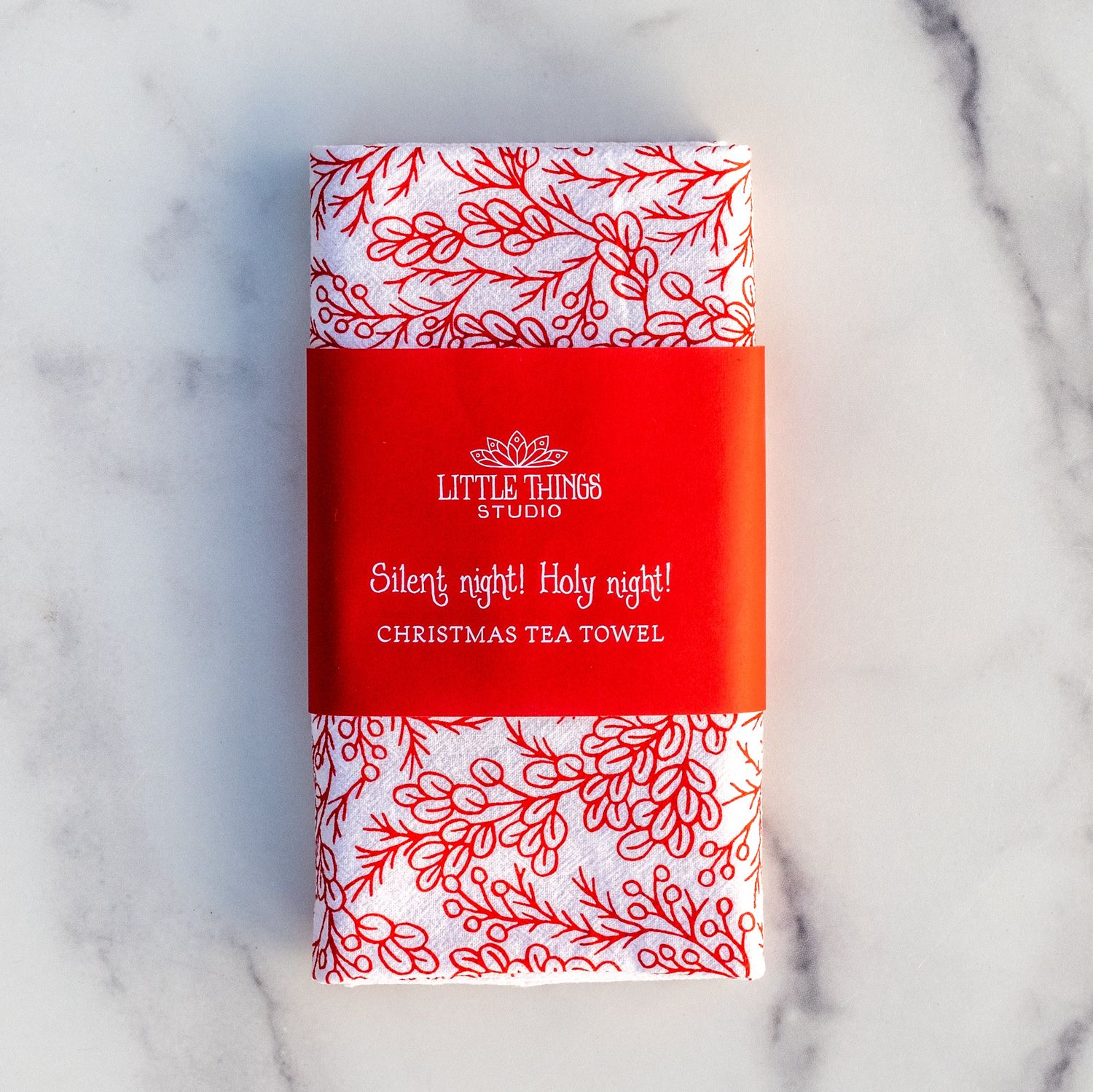 Silent Night Hymn Tea Towel