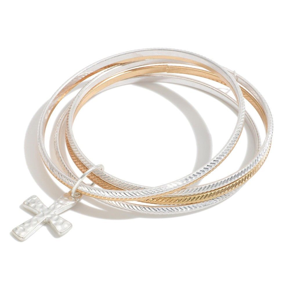 Silver Cross Bangles
