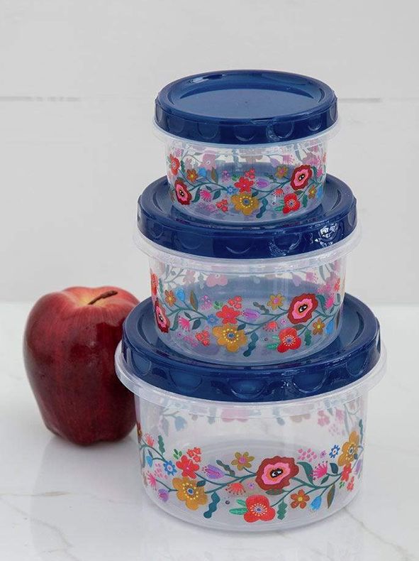 Reusable Floral Food Container Set
