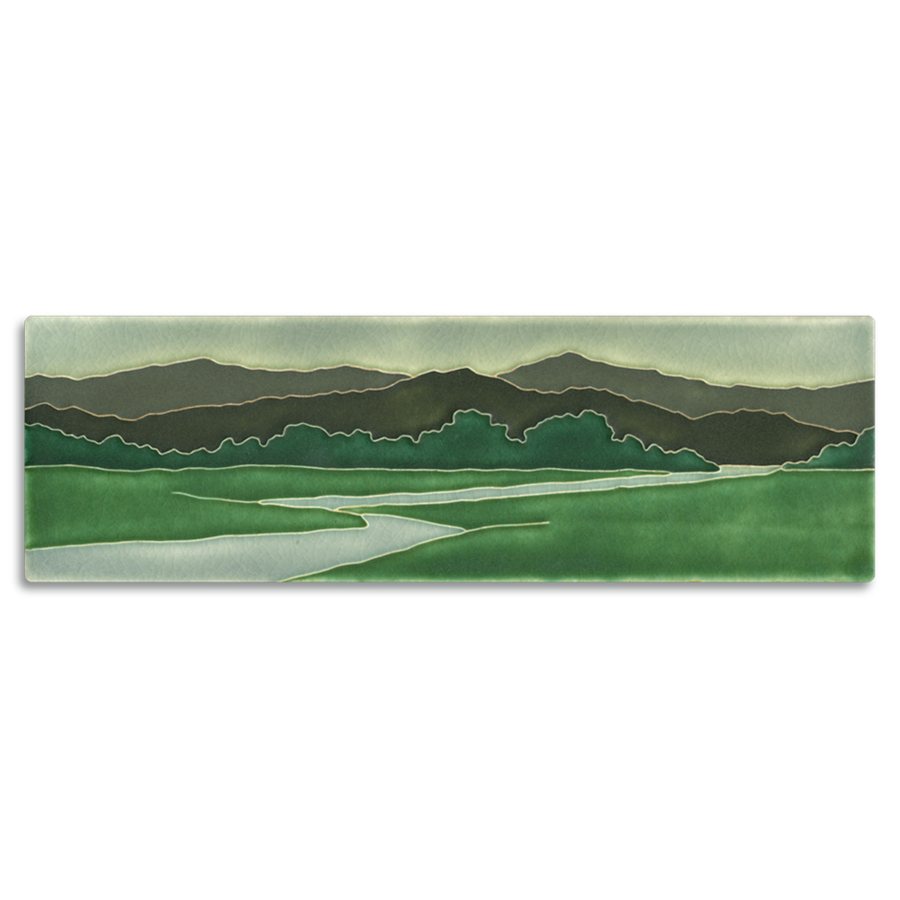 Riverscape Art Tile- 4x12 Green