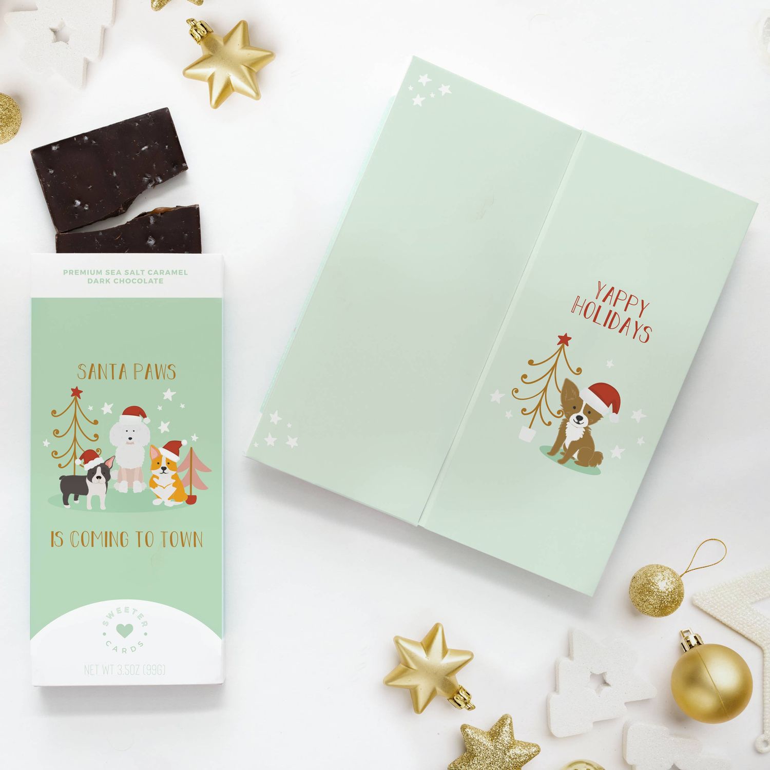 Santa Paws Holiday Chocolate Card