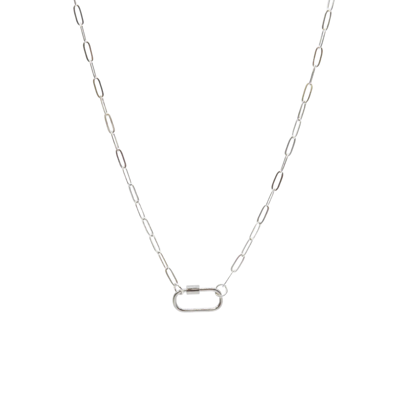 Silver Ashley 18" Necklace with Piper Carabiner