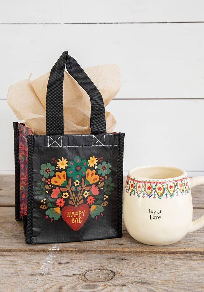 Small Black Folk Heart Happy Bag™