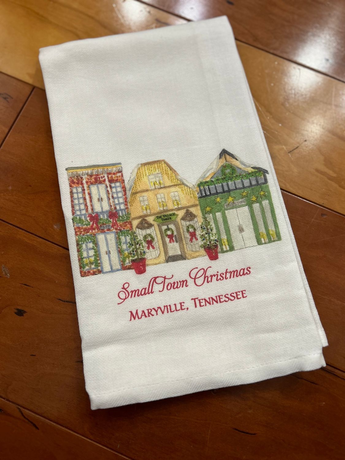 Small Town Maryville, TN Christmas Tea Towel