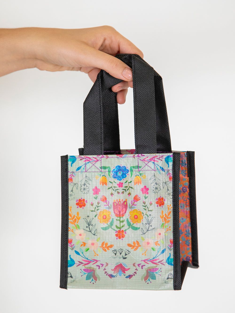Small Gray Floral Happy Bag