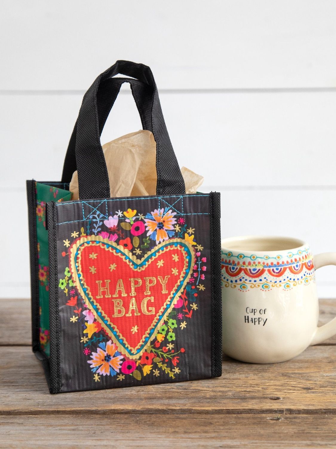Small Floral Heart Happy Bag