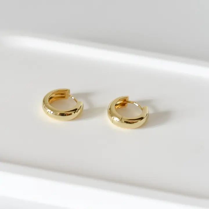 Saranne Chunky Hoop Earrings - Gold Plated