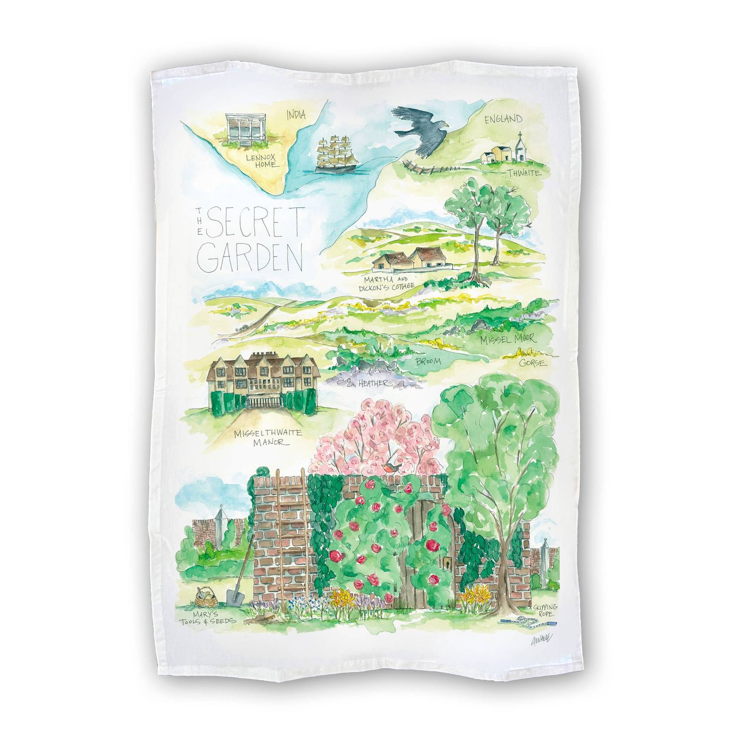 Secret Garden Tea Towel