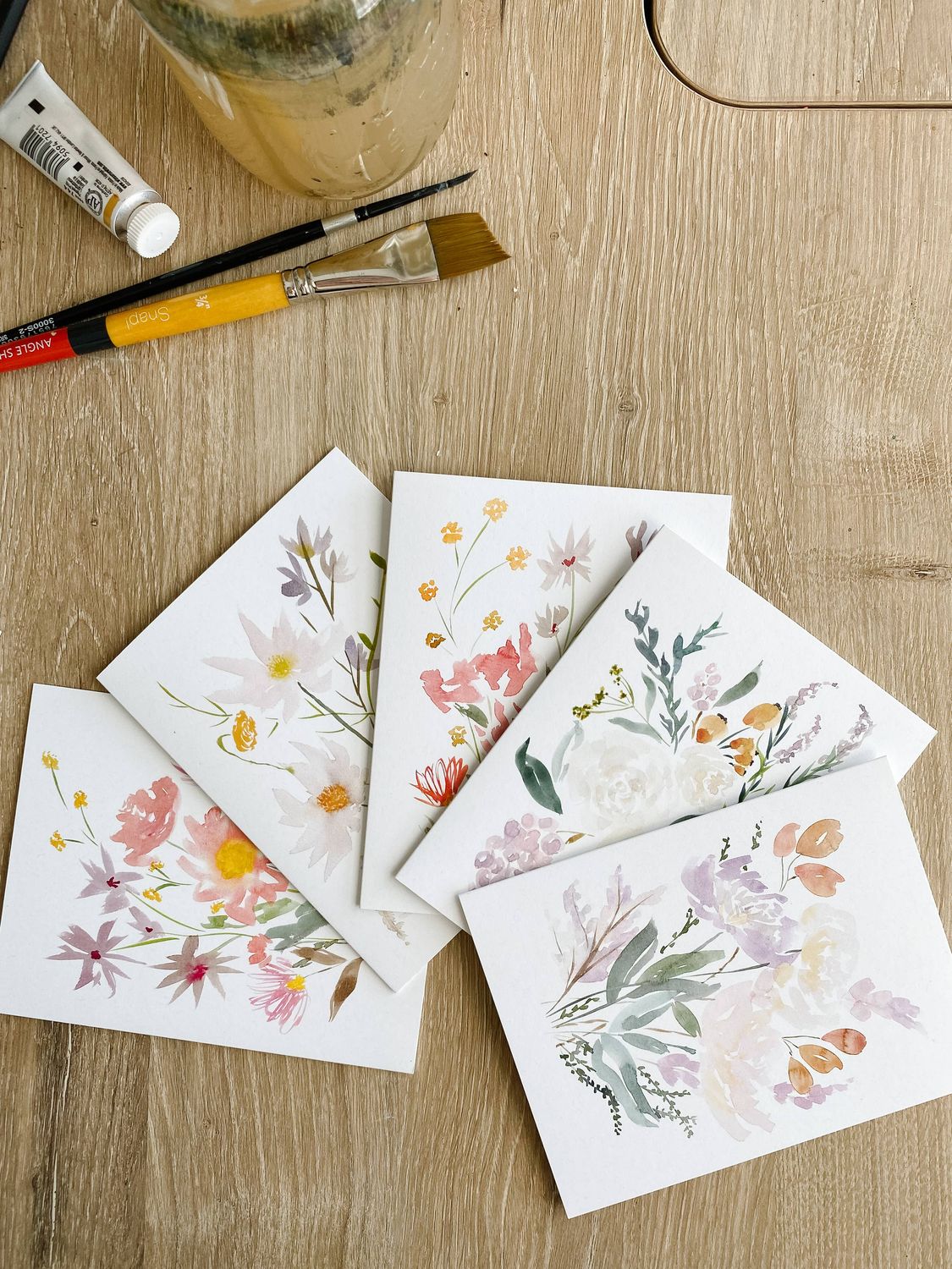 Set of 5 Wildflower Blank Notecards