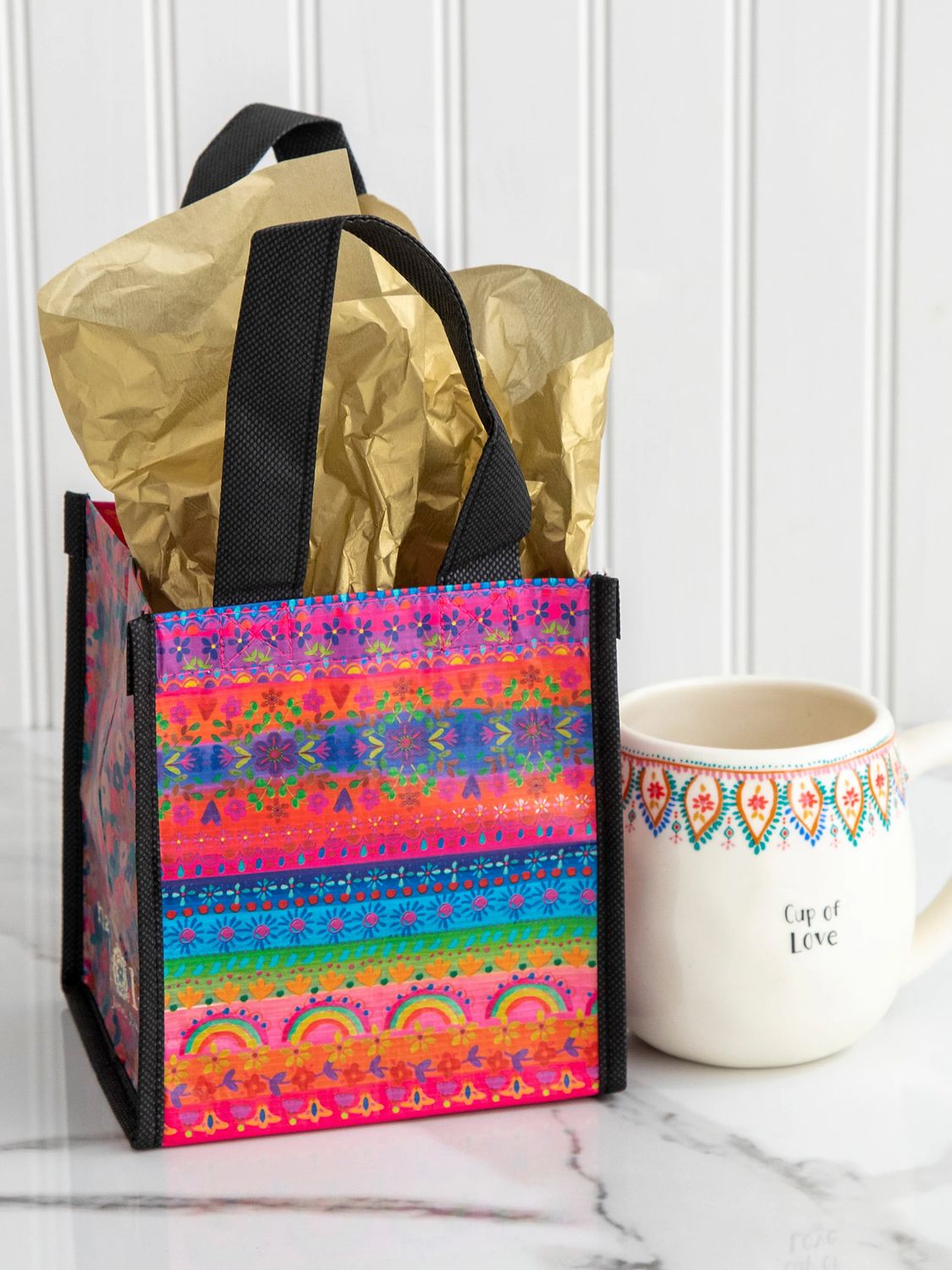 Small Rainbow Border Happy Bag