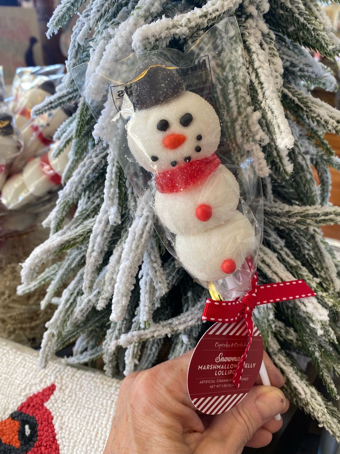 Snowman Marshmallow and Jelly Candy Lollipop