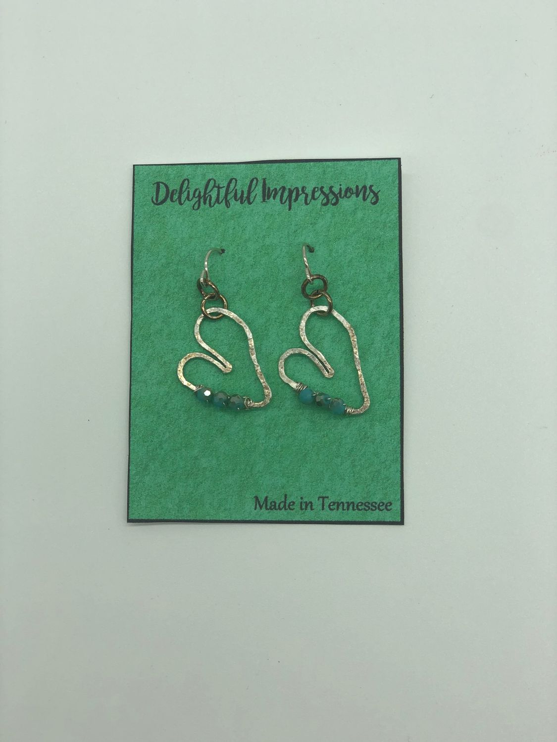 Sterling Silver Small Heart Earrings With Blue Stone