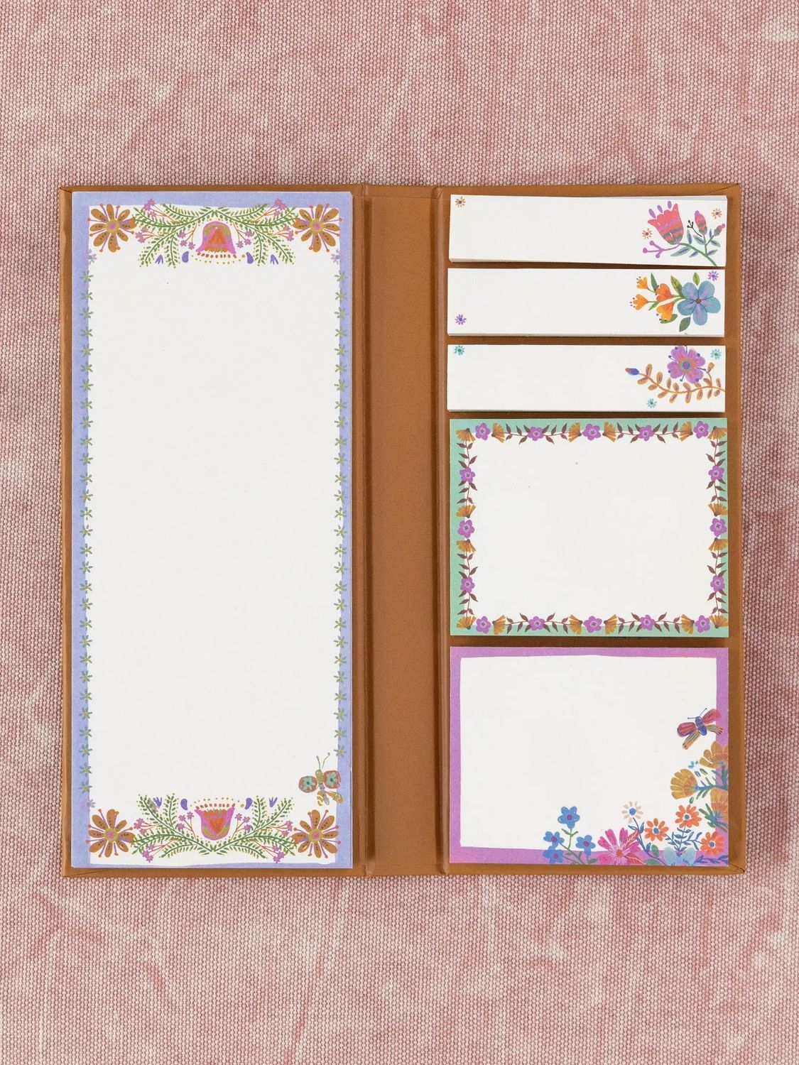 Sticky Note Book- Mustard Folk Flower