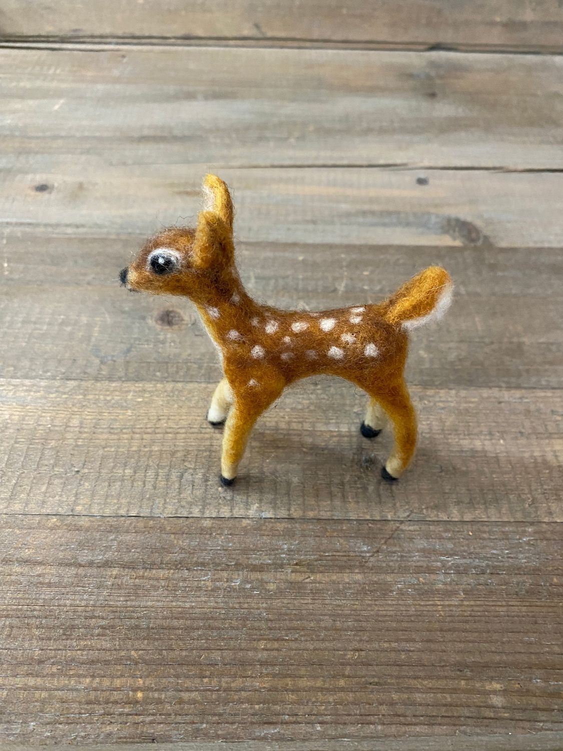 Small Felted Standing Fawn