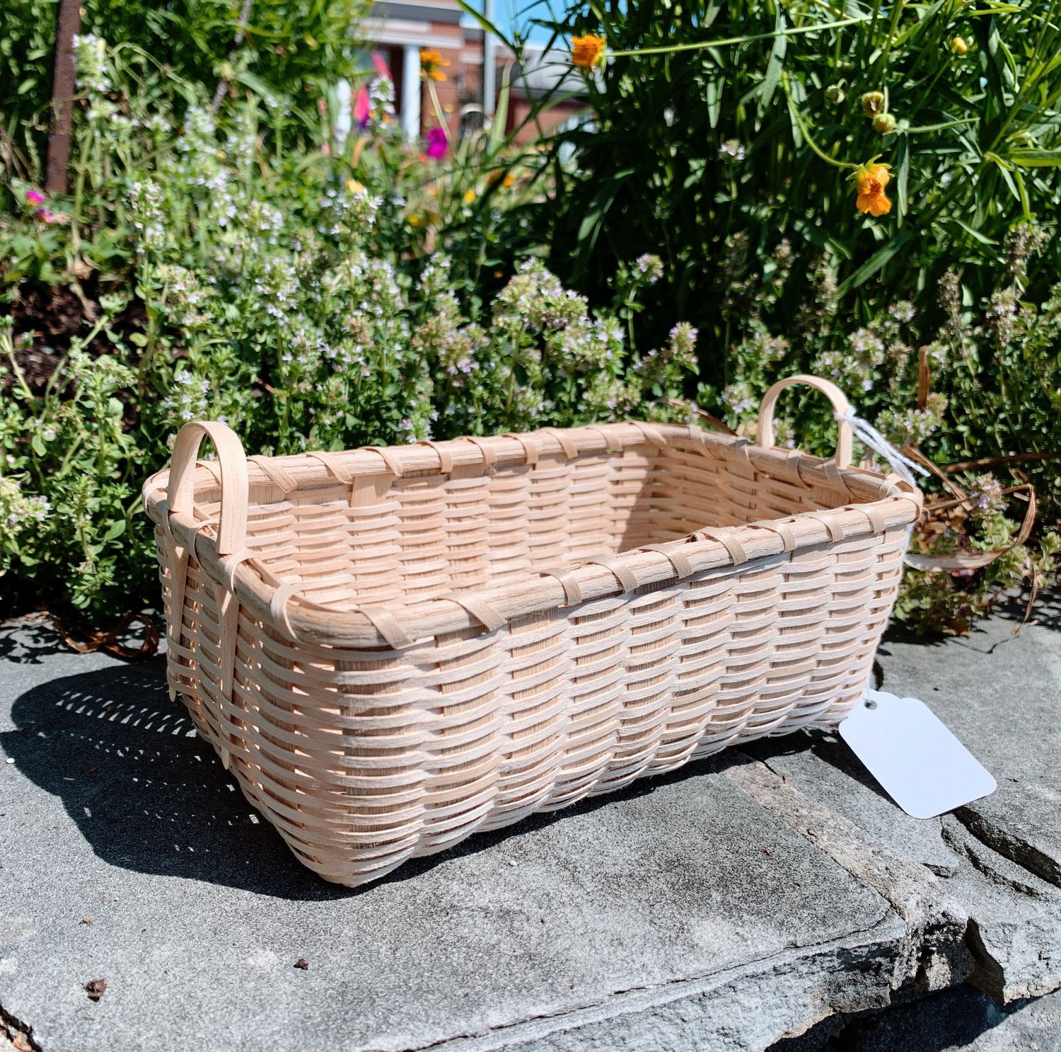 Small Handled Rectangular Ash Basket