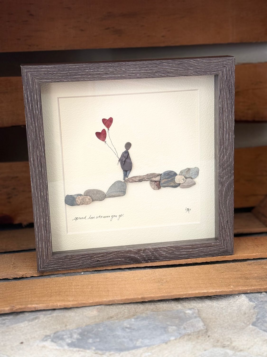 Spread Love Wherever You Go Pebble Art