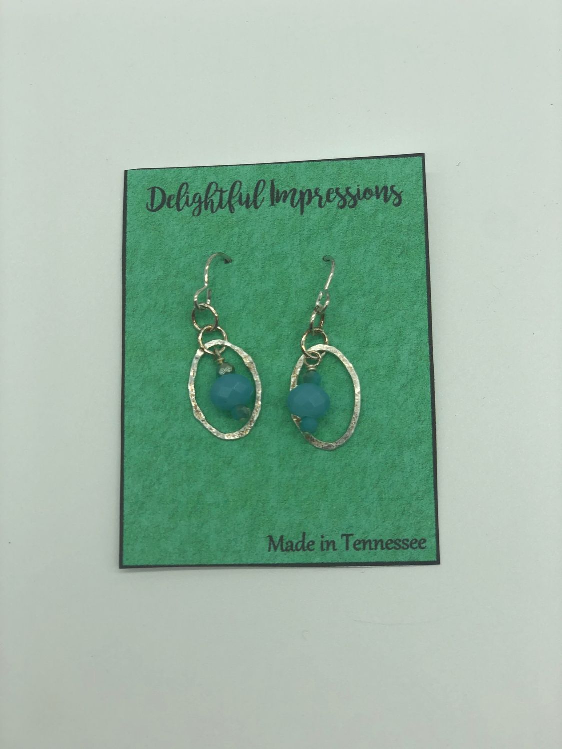 Sterling Silver Small Oval Earrings With Blue Stone
