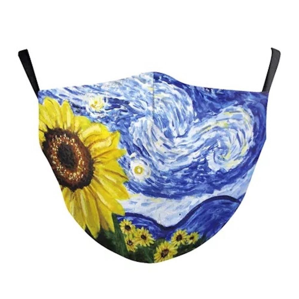 Sunflower Daze Face Mask with Adjustable Ear Loops and Filter Insert