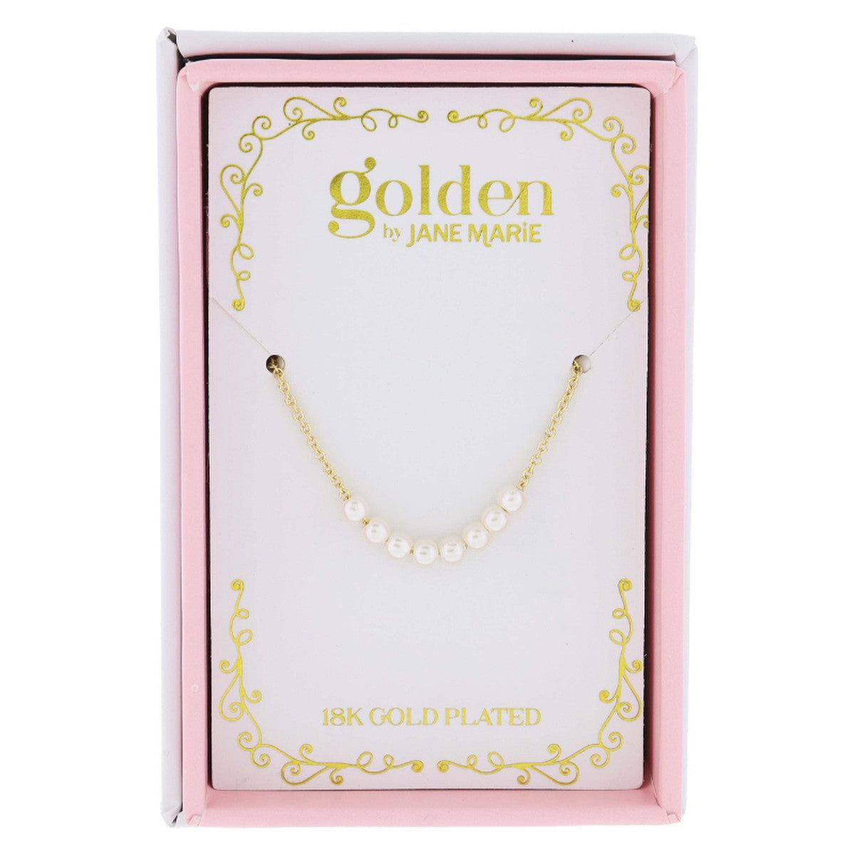 Sweetheart Pearl Beaded Necklace - yellow gold