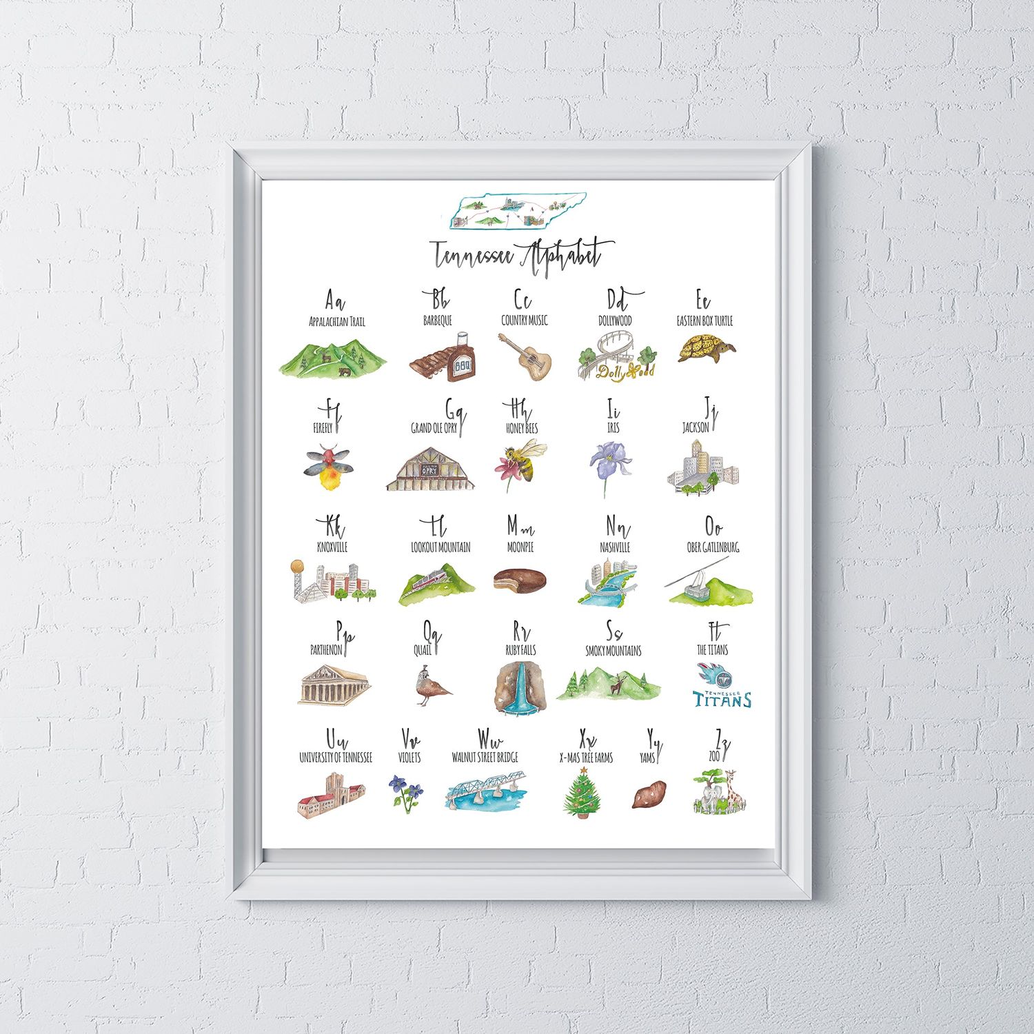Tennessee Alphabet Print