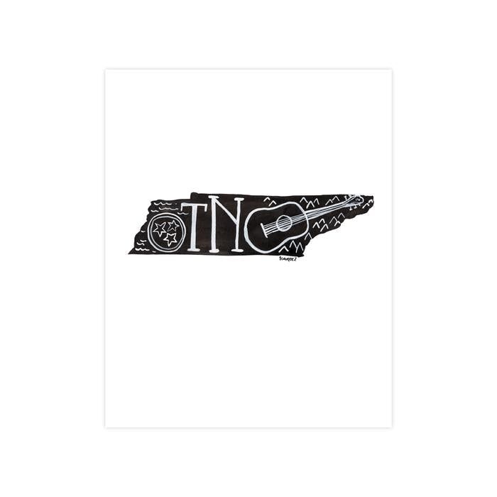 Tennessee Black and White Print