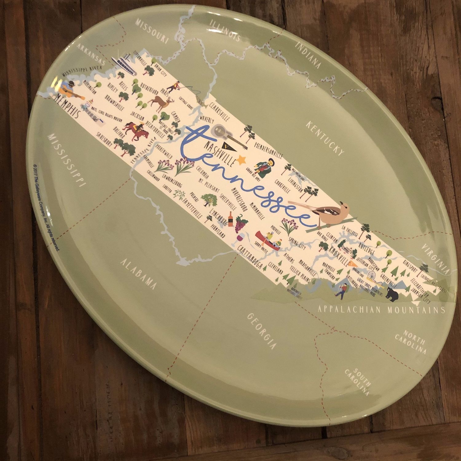 Tennessee Map Platter