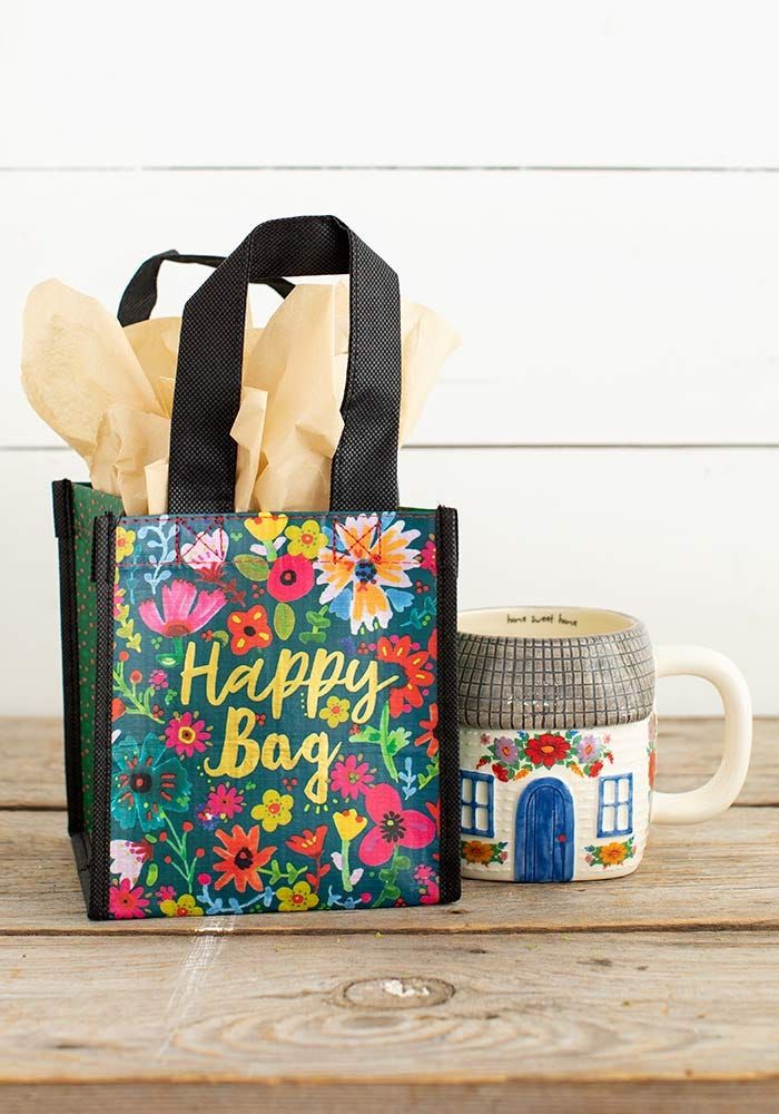 Small Teal Gold Floral Happy Bag™